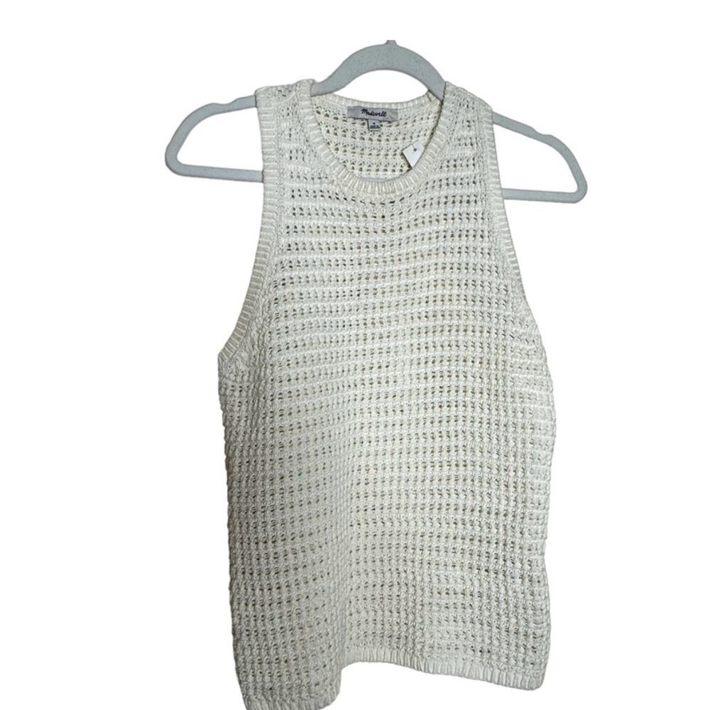 Madewell Crochet Tank Top - Bright Ivory - Size Medium - Picture 3 of 5